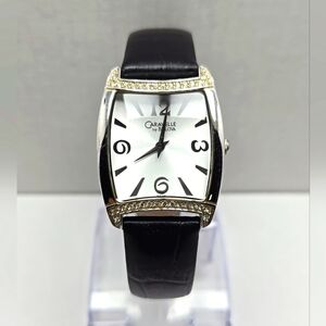 Caravelle by Bulova Womens Watch Diamond Bezel Leather Strap New Battery